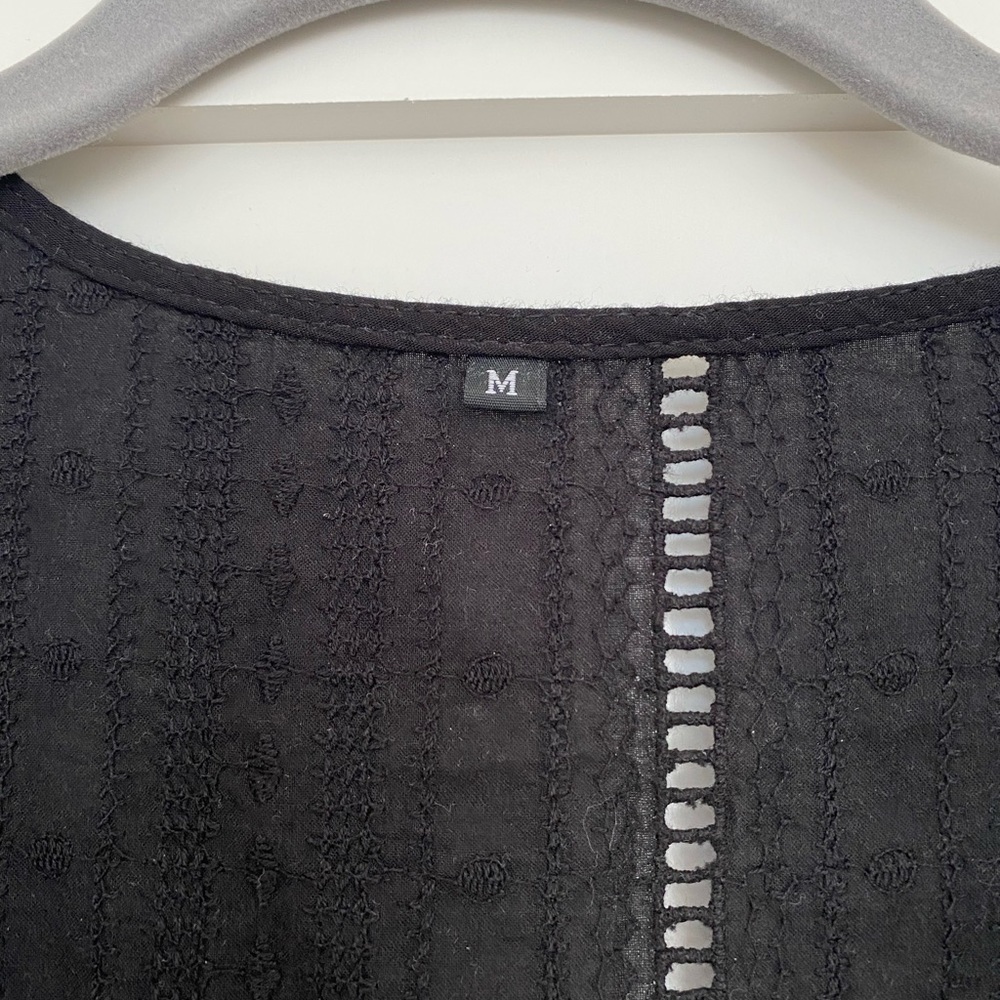 Black Front Tie Top - Picture 2 of 2